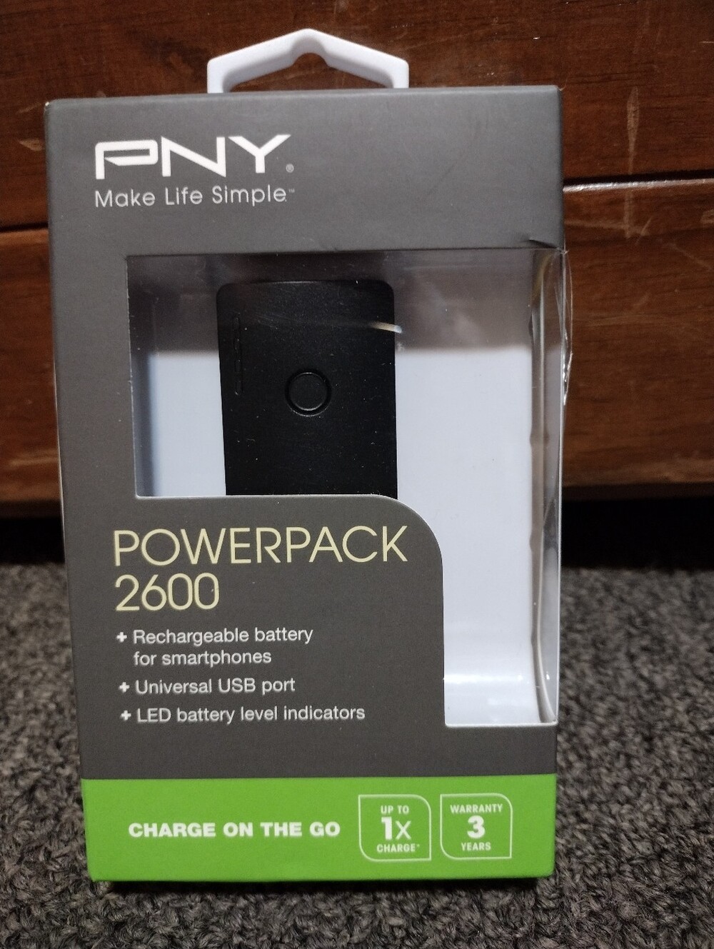 PowerPack 2600 Black Portable Charger